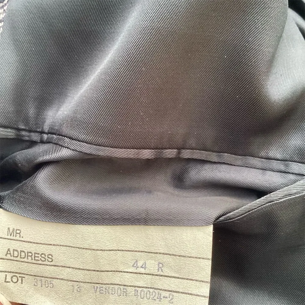 Stafford Men's Blue Wool Herringbone‎ Sport Coat Blazer Size 44R